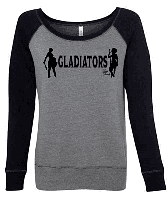 Gladiators Wide Neck Crew Sweatshirt (Black & Gray)