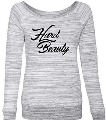 HardBeauty Wide Neck Crew Sweatshirt (Heather Gray)
