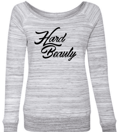 HardBeauty Wide Neck Crew Sweatshirt (Heather Gray)