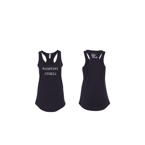 Recovery Junkie Racerback Tank- Black